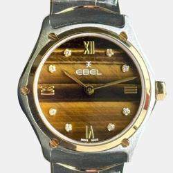 Ebel Brown Stainless Steel Sport Classic Limited Edition 1216608 Quartz Women's Wristwatch 29 mm