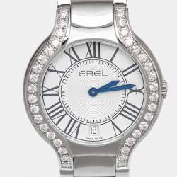 Ebel Silver Dial Stainless Steel Diamond Beluga 1216071 Women's Wristwatch 36.50 mm