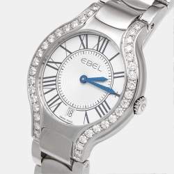 Ebel Silver Dial Stainless Steel Diamond Beluga 1216071 Women's Wristwatch 36.50 mm