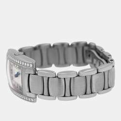 Pre Owned Ebel Brasilia E9976M2S Quartz Diamond Stainless Steel Women's Wristwatch 24 x 22 mm