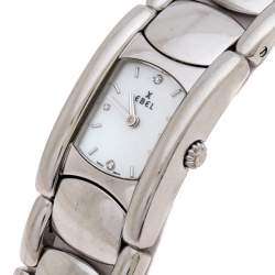 Pre Owned Ebel Mother of Pearl Stainless Steel Beluga Manchette E9057A21 Women's Wristwatch 19 mm