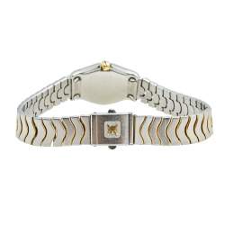 Pre Owned Ebel Black 18k Yellow Gold Stainless Steel Classic Wave 166901 Women's Wristwatch 24 mm