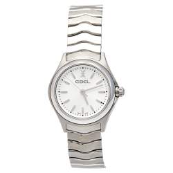 Pre Owned Ebel Silver Stainless Steel Wave 1216191 Women's Wristwatch 30 mm