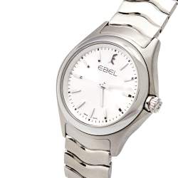Pre Owned Ebel Silver Stainless Steel Wave 1216191 Women's Wristwatch 30 mm
