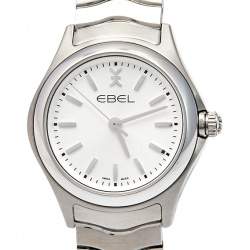 Pre Owned Ebel Silver Stainless Steel Wave 1216191 Women's Wristwatch 30 mm