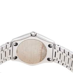 Pre Owned Ebel Mother of Pearl Diamond Stainless Steel Classic Wave E9090F24 Women's Wristwatch 28 mm