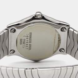 Pre Owned Ebel Grey Diamond Stainless Steel Sport Classic 9087132 Women's Wristwatch 33 mm 