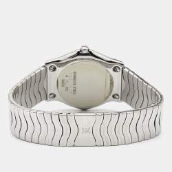 Pre Owned Ebel Grey Diamond Stainless Steel Sport Classic 9087132 Women's Wristwatch 33 mm 