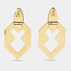 Eddie Borgo Peaked Linked Jade Howlite Enamel Gold Tone Earrings