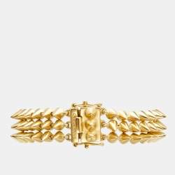 Eddie Borgo Mini Cone Triple Strand Gold Tone Bracelet