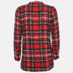 Edward Achour Paris Red Tweed Double Breasted Jacket M