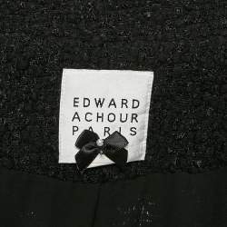 Edward Achour Paris Tweed Applique Detail Open Front Coat M