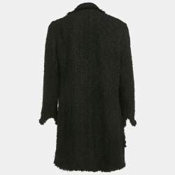 Edward Achour Paris Tweed Applique Detail Open Front Coat M