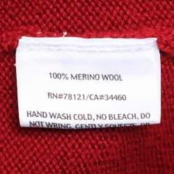 مملوكة مسبقًا Eileen Fisher Red Merino Wool Knit Full Sleeve Sweater XXL