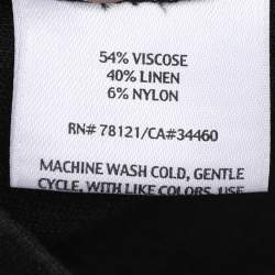 Pre Owned Eileen Fisher Black Linen Blend Straight Pants XXL