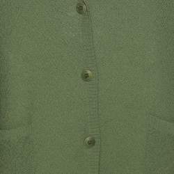 Pre Owned Eileen Fisher Green Knit Wool Cardigan XXL