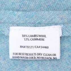 Pre Owned Eileen Fisher Blue Wool Button Front Blazer XXL