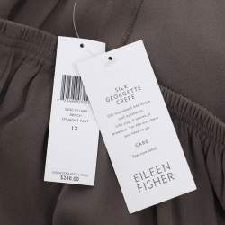 Pre Owned Eileen Fisher Grey Crepe Wide Leg Trousers XXL