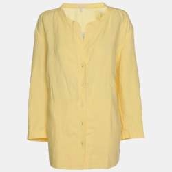 Pre Owned Eileen Fisher Yellow Organic Linen Shirt XXL