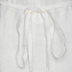 Pre Owned Eileen Fisher White Linen Belted Dress XXL