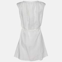 Pre Owned Eileen Fisher White Linen Belted Dress XXL