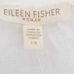 Pre Owned Eileen Fisher White Linen Belted Dress XXL