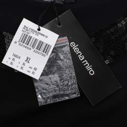 Pre Owned Elena Miro Black Jersey Paillettes Tops XL