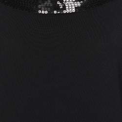 Pre Owned Elena Miro Black Jersey Paillettes Tops XL