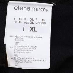 Pre Owned Elena Miro Black Jersey Paillettes Tops XL