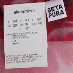 Pre Owned Elena Miro Pink Floral Print Knit Blazer XXL