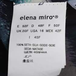 Pre Owned Elena Miro Blue Chiffon Embellished Shirt XXL