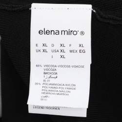 Pre Owned Elena Miro Black/White Knit Belted Cardigan XL
