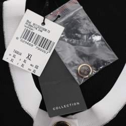 Pre Owned Elena Miro Black/White Knit Belted Cardigan XL