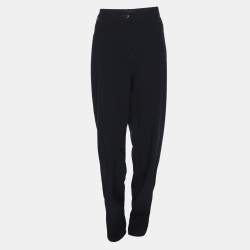 Pre Owned Elena Miro Navy Blue Jersey Wide Leg Trousers XL