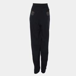 Pre Owned Elena Miro Navy Blue Jersey Wide Leg Trousers XL