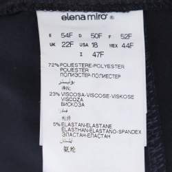Pre Owned Elena Miro Navy Blue Jersey Wide Leg Trousers XL