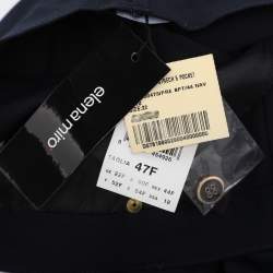 Pre Owned Elena Miro Navy Blue Jersey Wide Leg Trousers XL