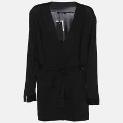 Pre Owned Elena Miro Black Stretch Knit Cardigan XL