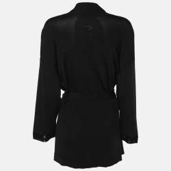 Pre Owned كاردَيغان إلينا ميرّو تريكَو أسود مُطّاط مَقاس كَبير جِدًا (إكسترا لارِج)