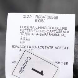 Pre Owned Elena Miro Grey Linen Marble Stirup Long Sleeve Shirt L