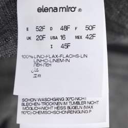 Pre Owned Elena Miro Grey Linen Marble Stirup Long Sleeve Shirt L