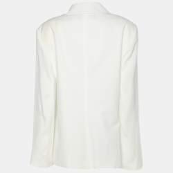 Pre Owned جاكيت بليزر ساتان أبيض زر واحد إلينا ميرـو كبير