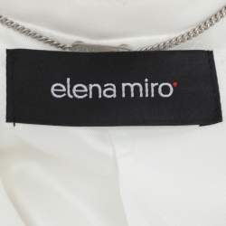 Pre Owned جاكيت بليزر ساتان أبيض زر واحد إلينا ميرـو كبير