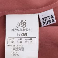 Pre Owned Elena Miro Metallic Pink Silk Long Sleeve Shirt XL