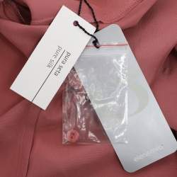 Pre Owned Elena Miro Metallic Pink Silk Long Sleeve Shirt XL