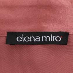 Pre Owned Elena Miro Metallic Pink Silk Long Sleeve Shirt XL