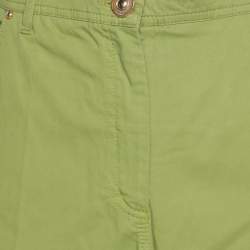 Pre Owned Elena Miro Green Stretch Cotton Wide Leg Pants XL