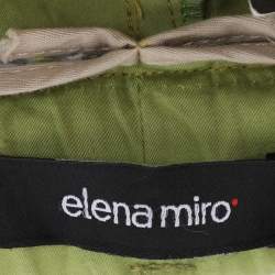 Pre Owned Elena Miro Green Stretch Cotton Wide Leg Pants XL