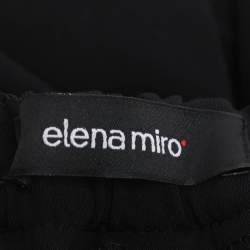 Pre Owned Elena Miro Black Crepe Straight Pants XXL