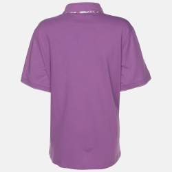 Pre Owned Elena Miro Purple Jersey Polo T-Shirt XL